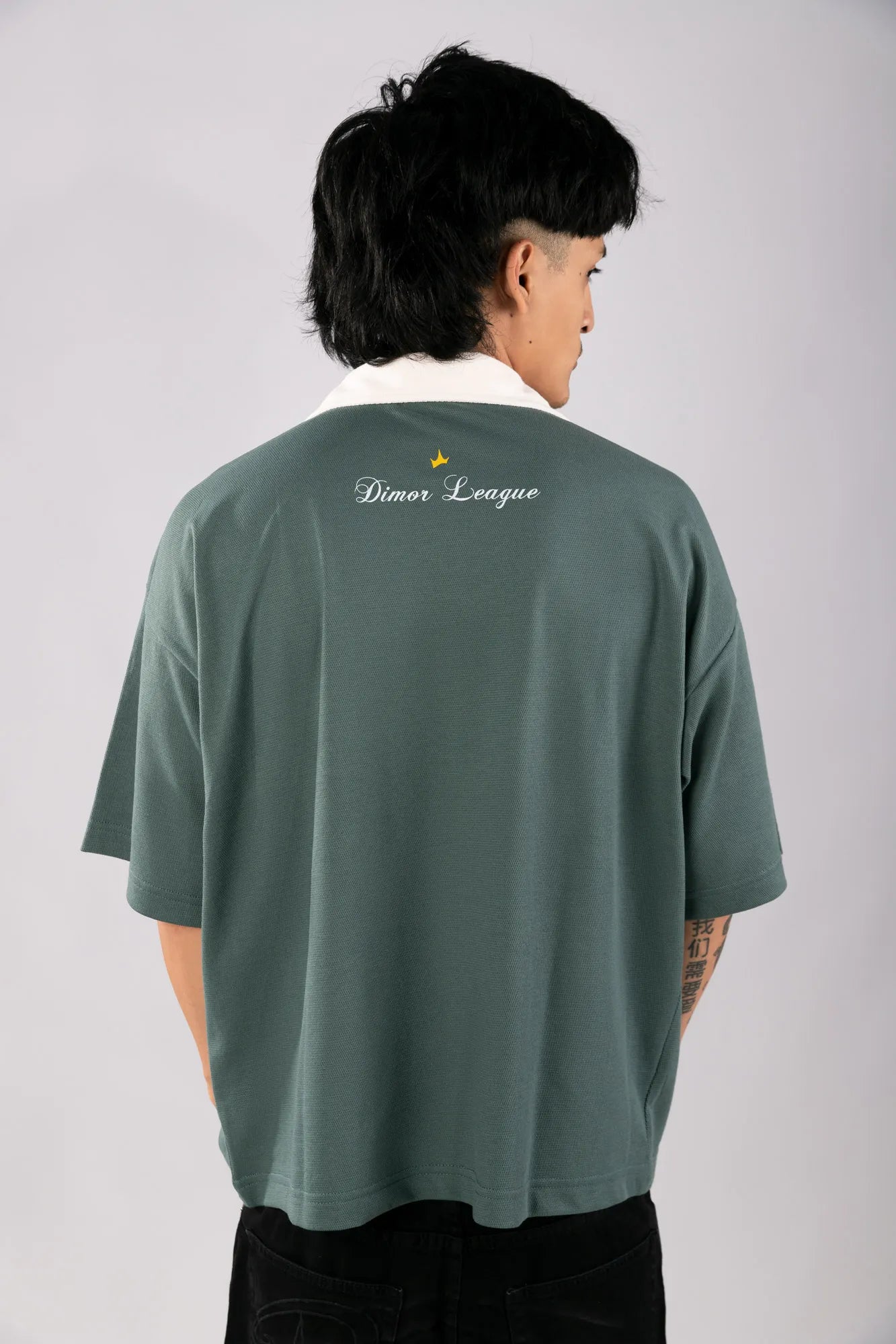 POLO CAMISERO LONG BOXY SKY